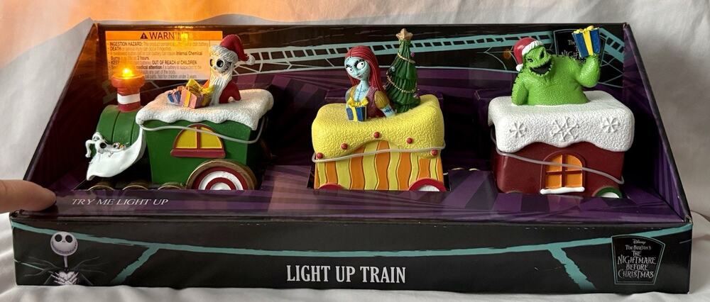 Disney Nightmare Before Christmas 3pc Light-Up Train: Oogie Boogie, Sally, Jack